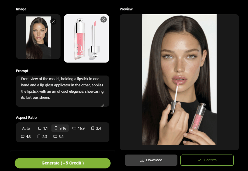User interface that combines avatars and products