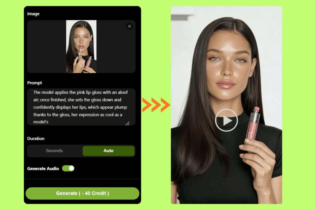 User interface for generating AI-generated UGC adverts