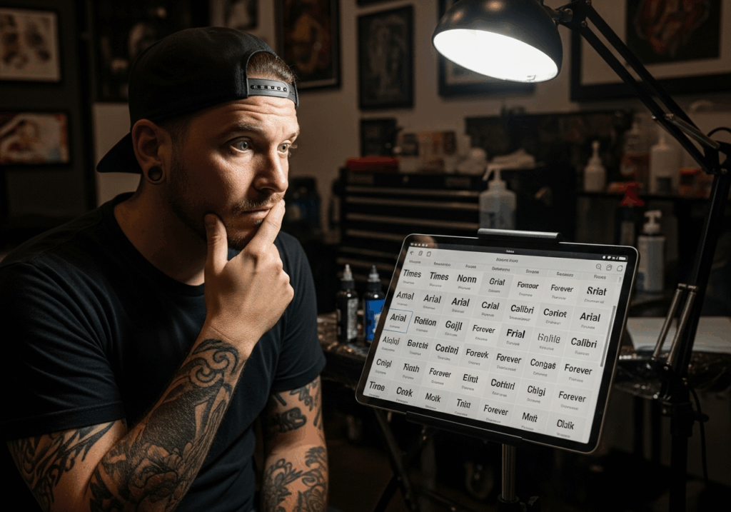 Choosing professional tattoo lettering fonts