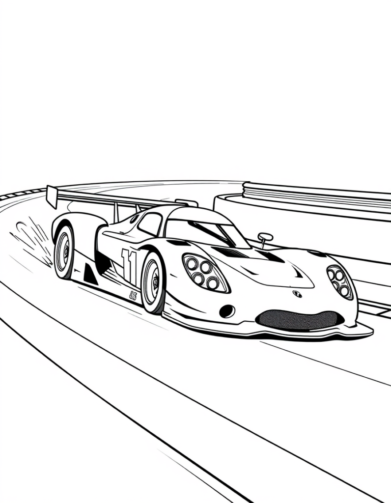 A simple car coloring page