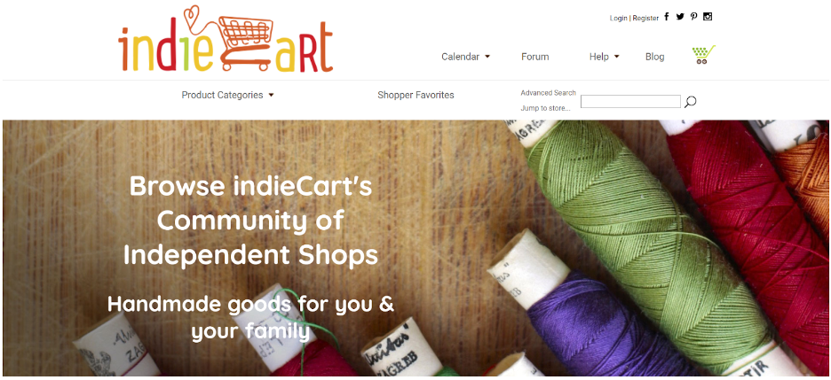 IndieCart homepage
