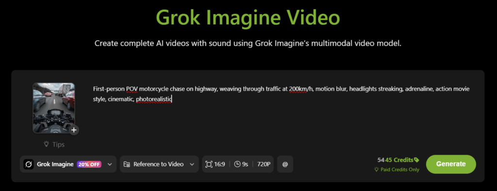 Uploading images and entering text on Grok Imagine Video