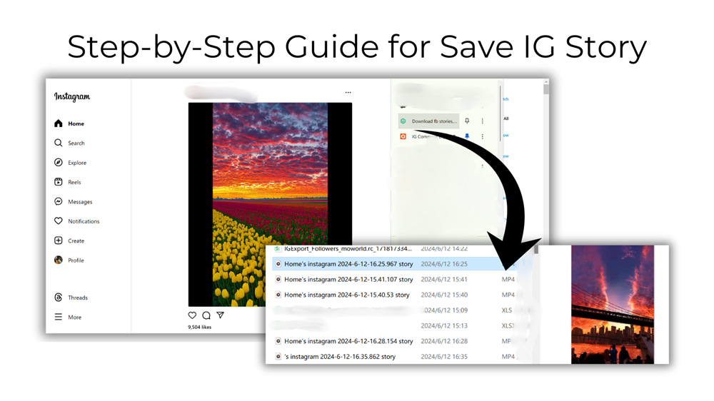 step-by-step guide for save ig story