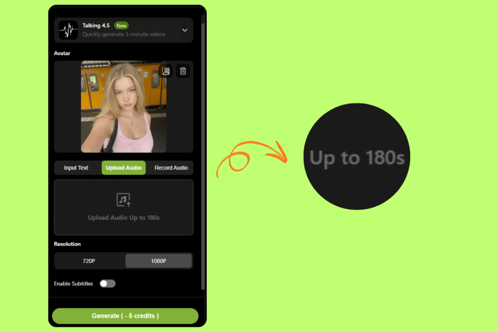Steps for using the Talking Photo Generator
