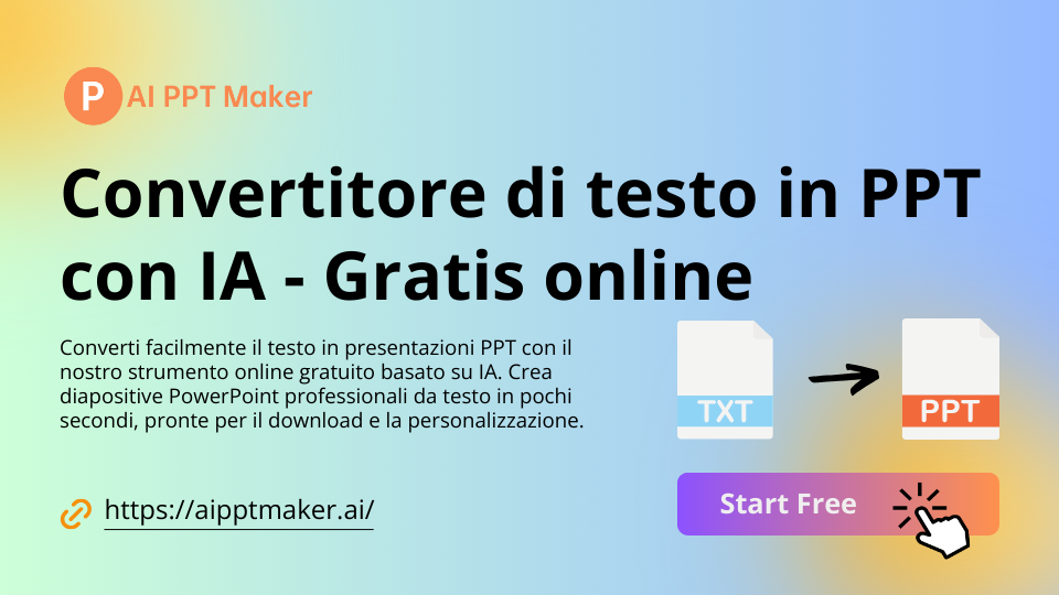 Convertitore di testo in PPT con IA Gratis online - AIPPTMaker