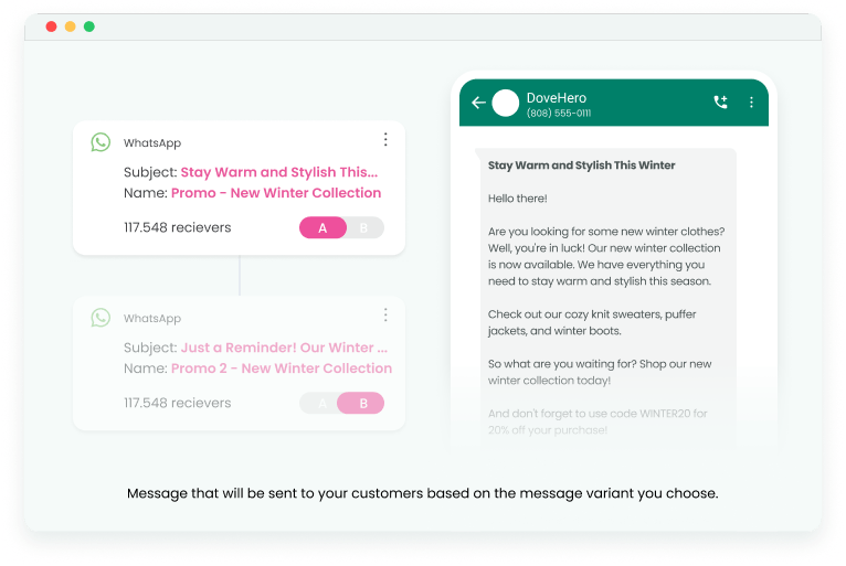 choose the message variant