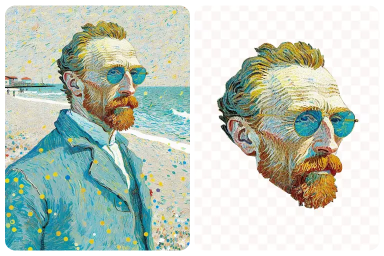 Precise Face and Hair Cut Out with AI