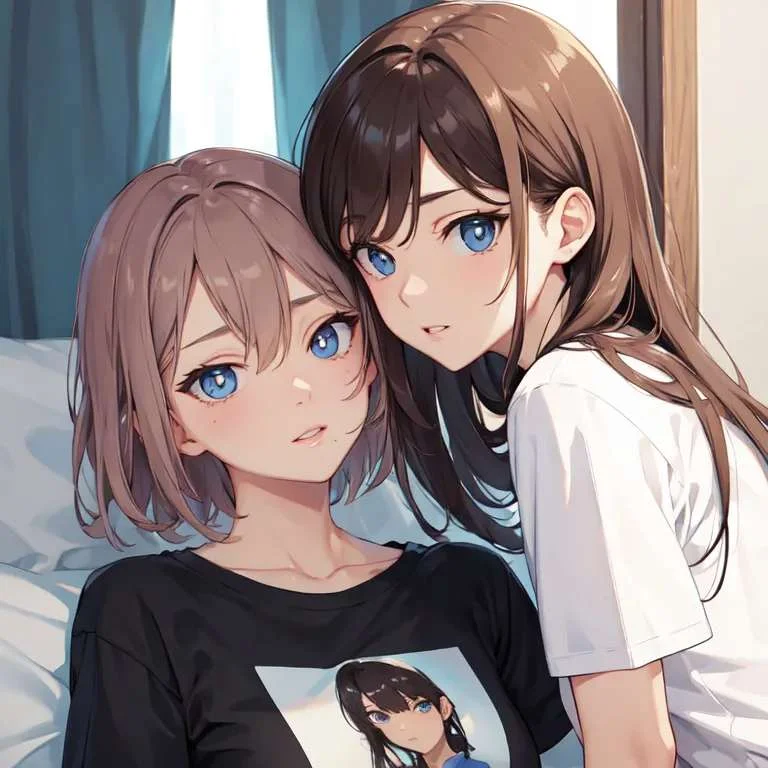 AI-generated lesbian anime art