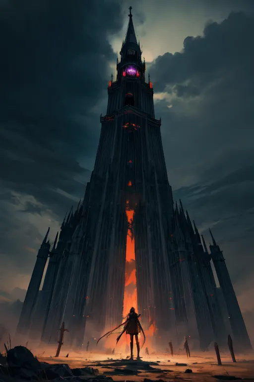 AI-generated fantasy art: death tower