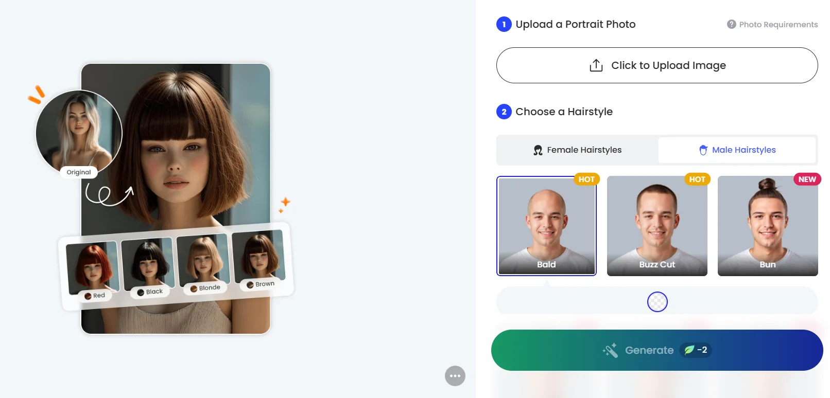 AI hairstyle changer in Fotor
