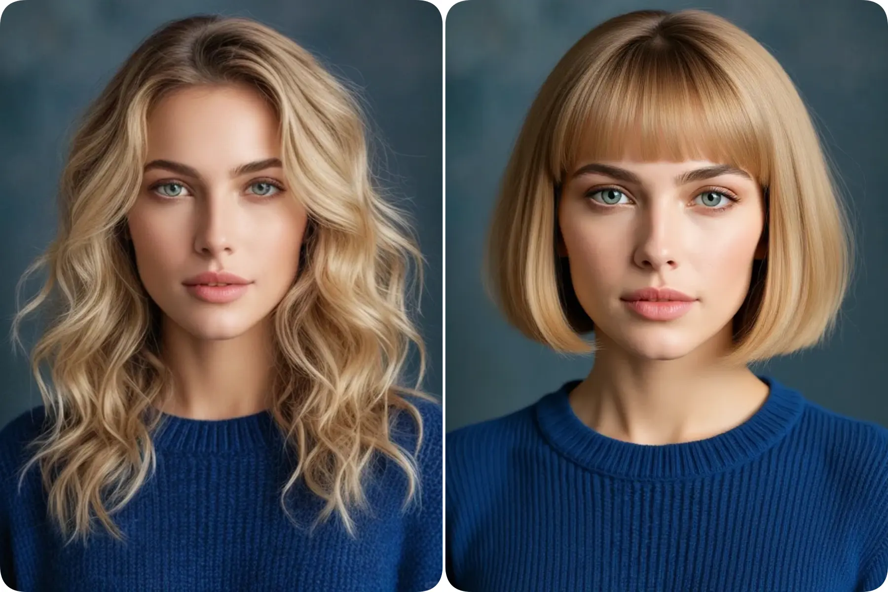 Curly Hair to Bob Cut