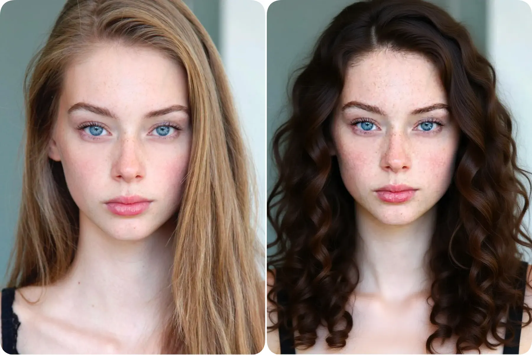 Straight Hair to Curly Hair