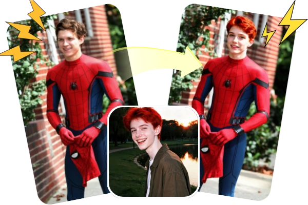 Fast Online Head Swap Without Manual Editing or Cutouts