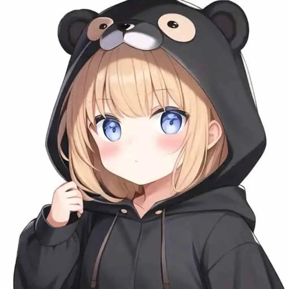 AI-generated cute chibi with hoodie