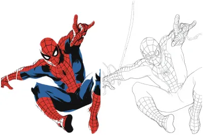 film character to coloring page