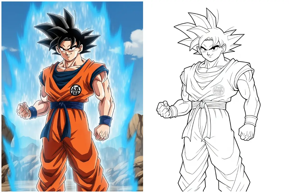 anime character to coloring page