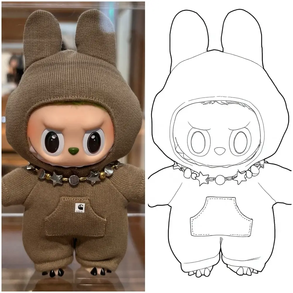 change labubu photo to coloring page