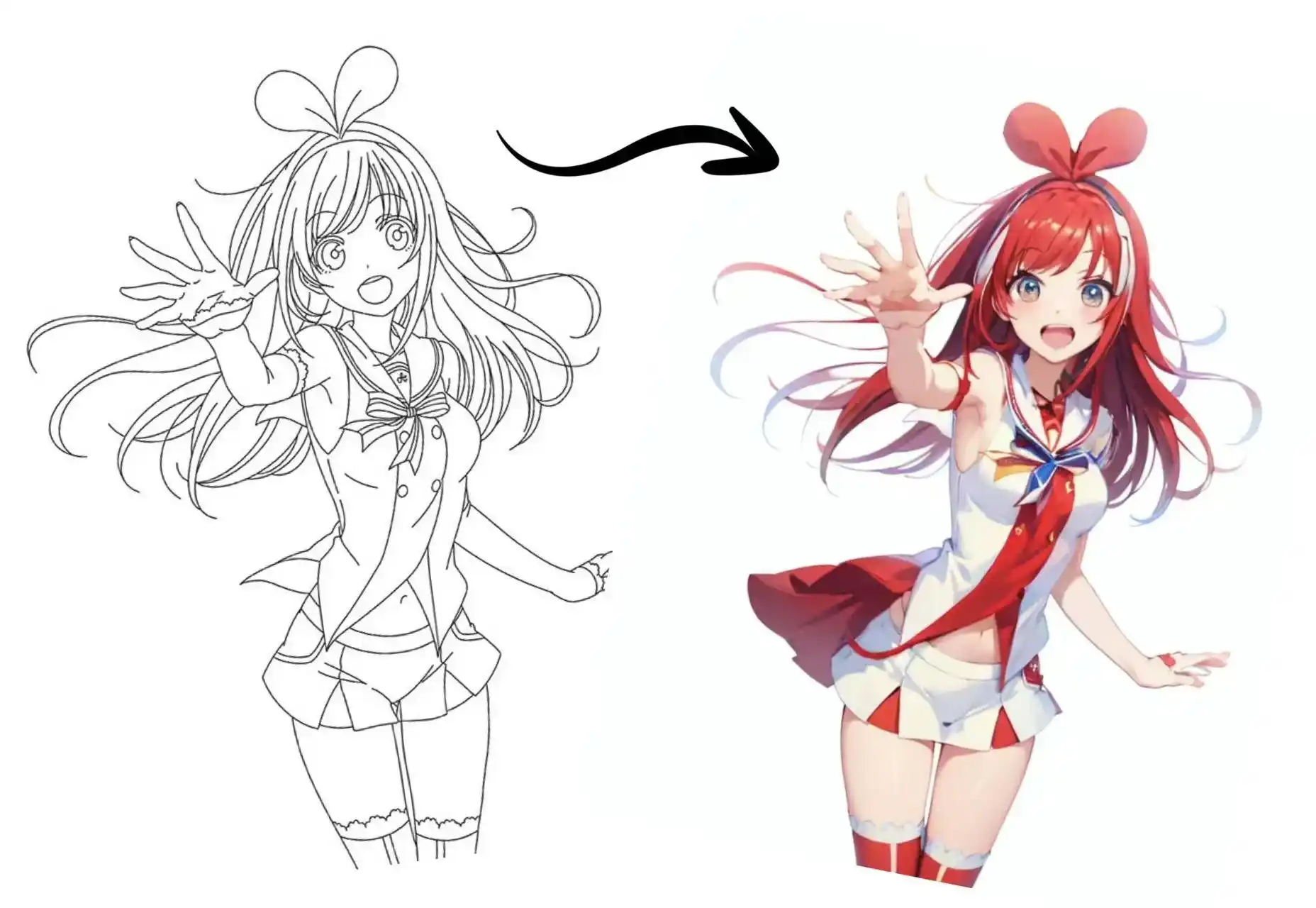 colorize Kizuna AI drawing image
