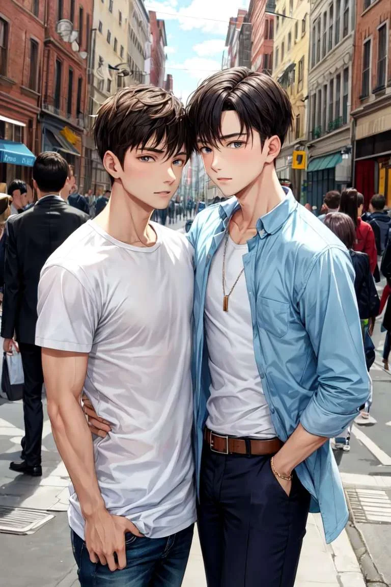 AI-generated two gays art