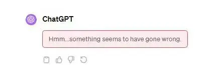 "Hmm, Something Went Wrong" error in ChatGPT