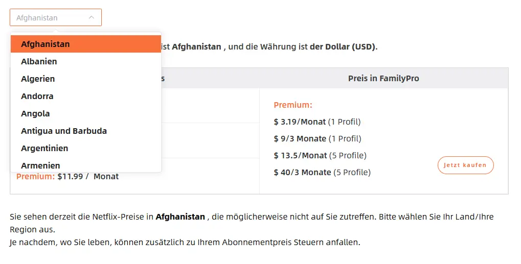 Wie man die günstigsten Netflix-Länderpreise überprüft?