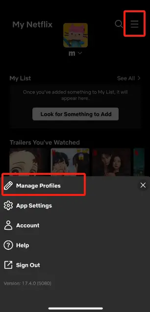 Delete a Netflix Profile on Mobile Device