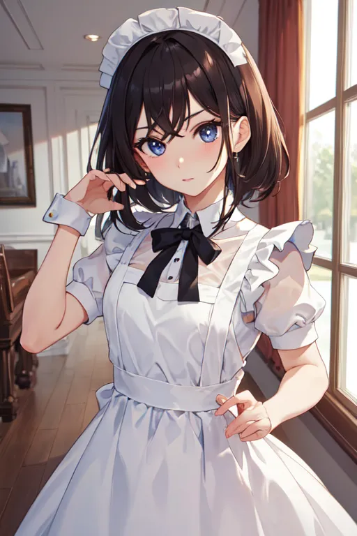AI generated hot girl in maid dress