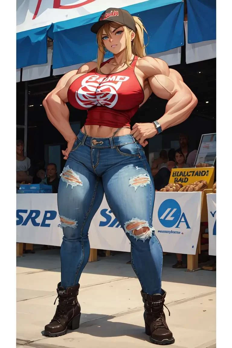 AI-generated muscle female image