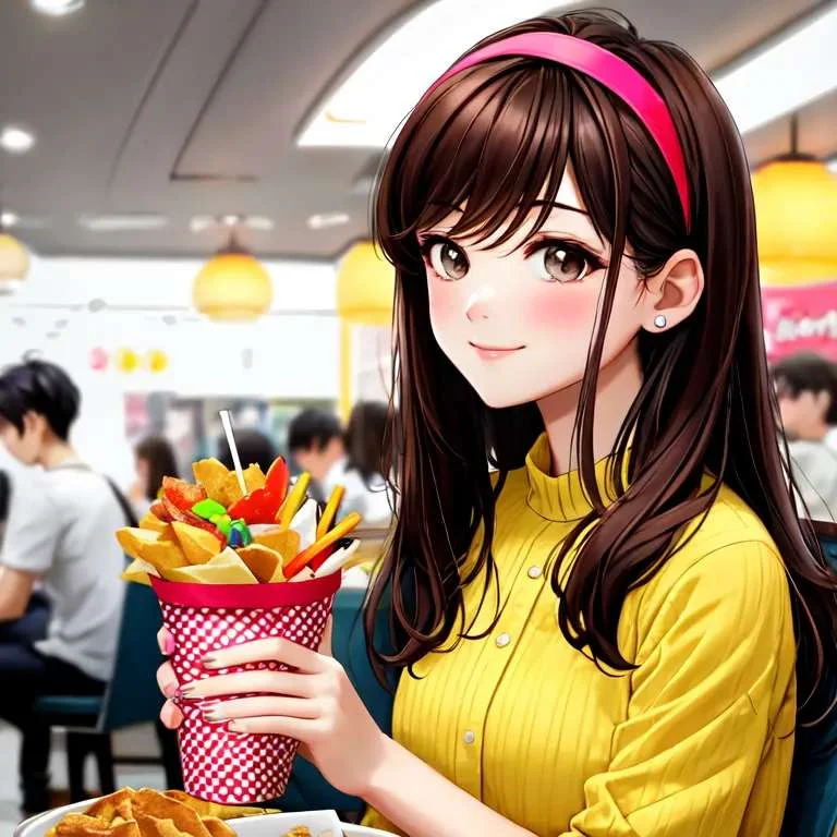 AI-generated petite girl is eating