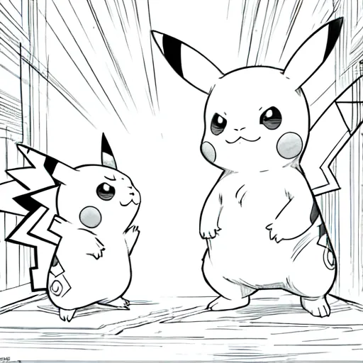 AI-generated pikachu coloring page