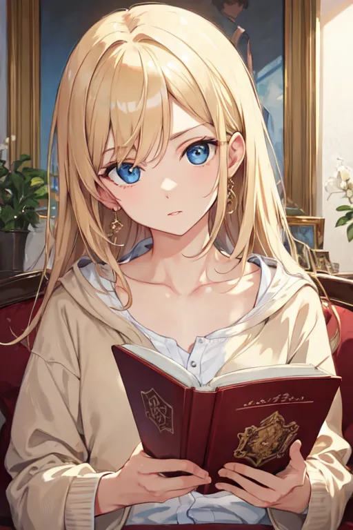AI anime girl is reading
