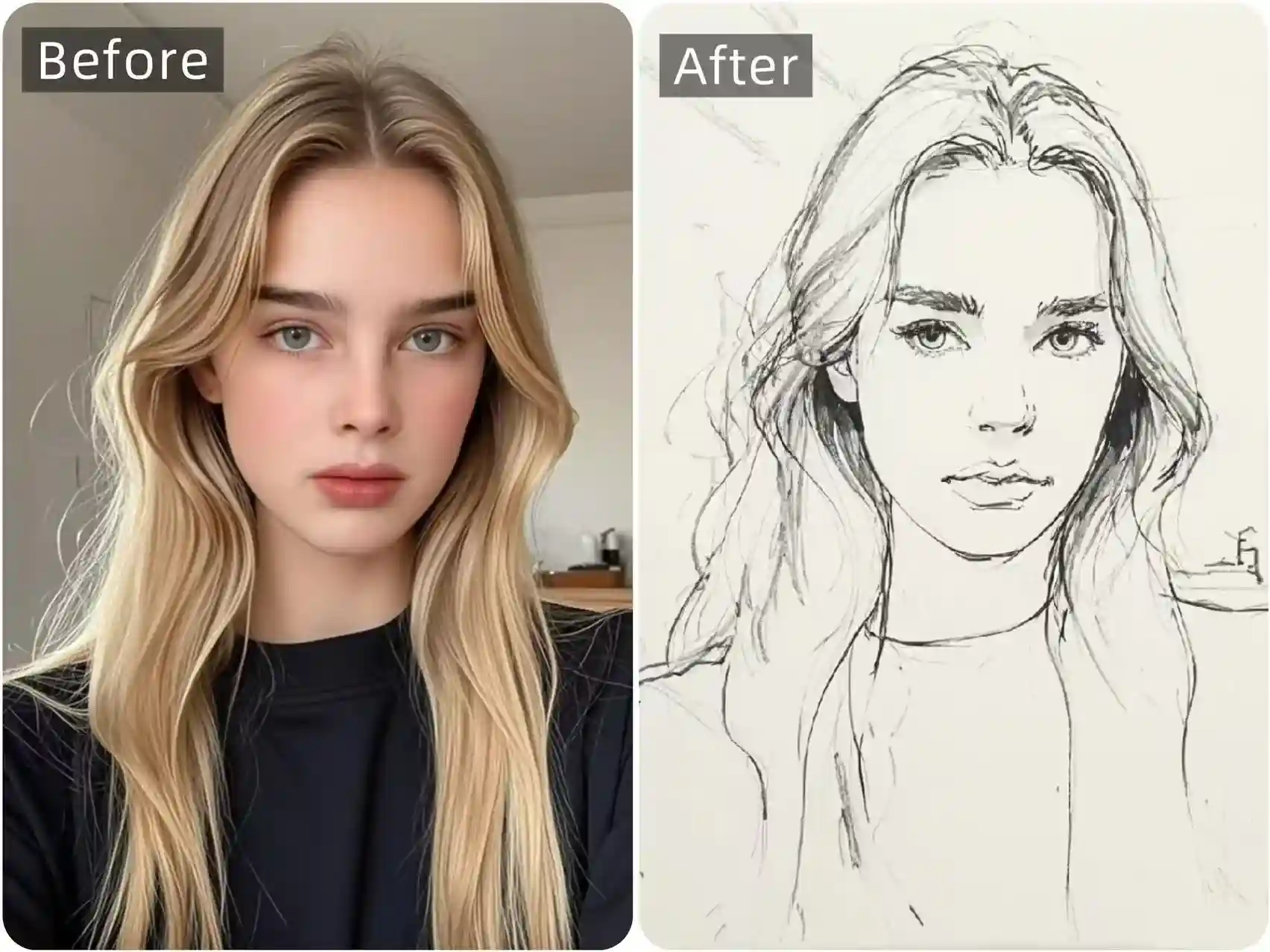sketch a human face from a photo
