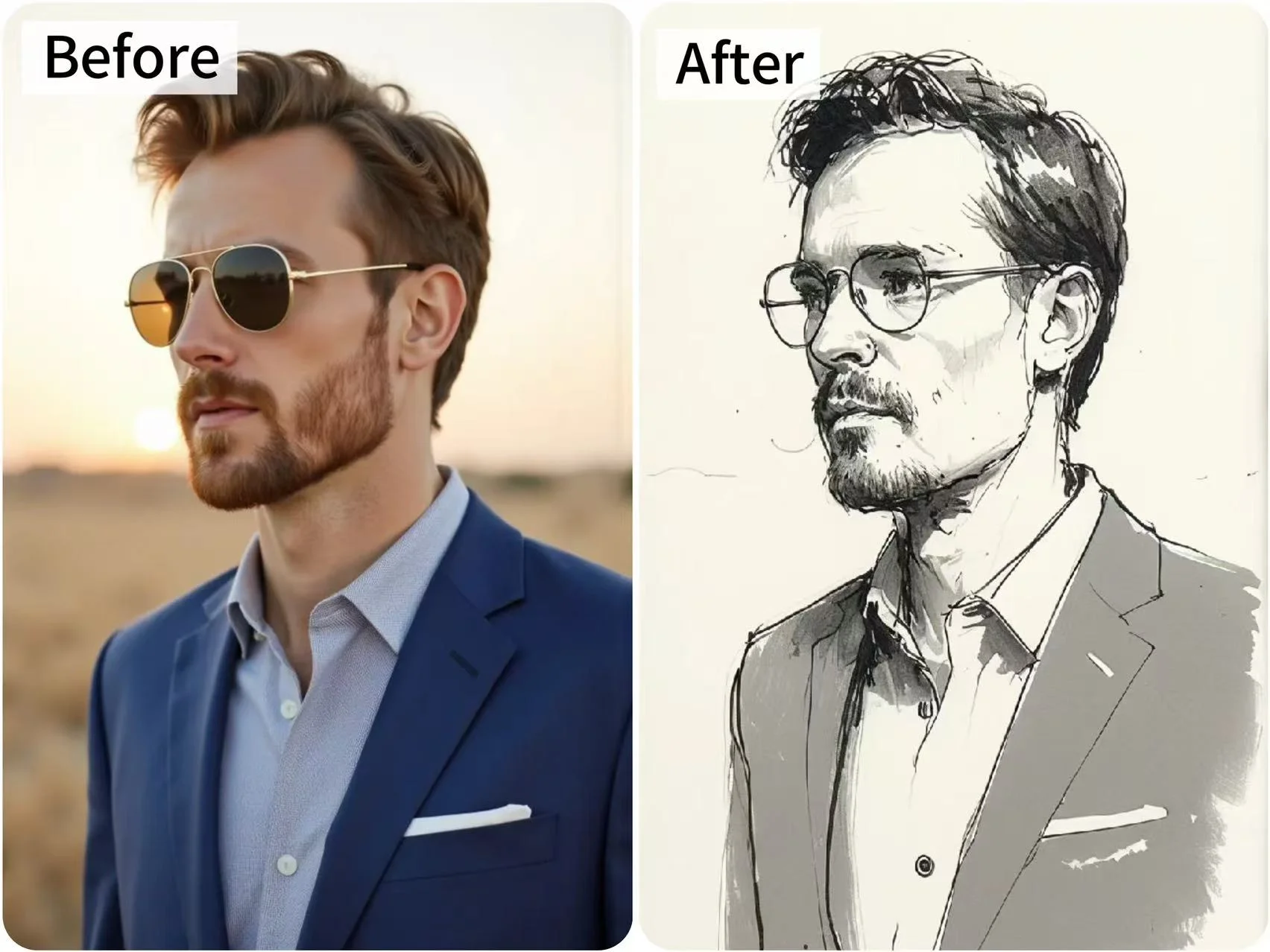 sketch a male from a photo